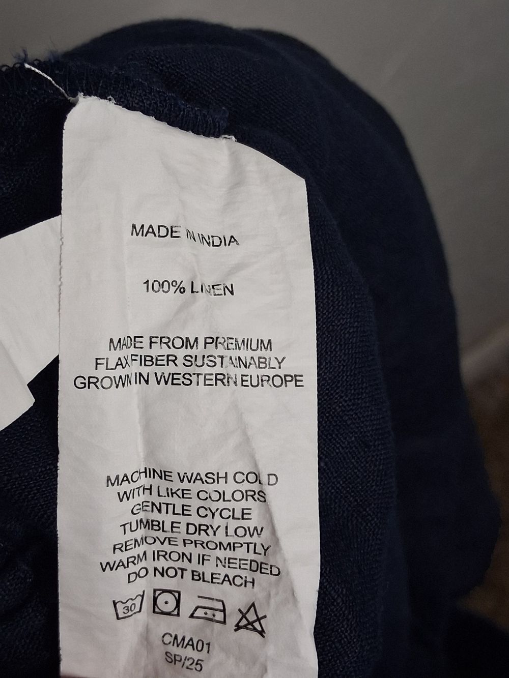 Quince 100% European Flax  Linen Navy Blue Cropped Pajama Lounge Pants Women's L - Picture 4 of 9